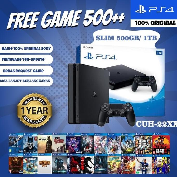 SONY PS4 SLIM CUH-22XX ORIGINAL 500GB/1TB GARANSI 1TAHUN