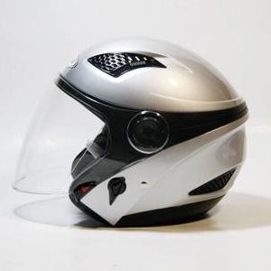 TERBARU - Helm Zeus 610 Nolan Silver Double Visor Half Face