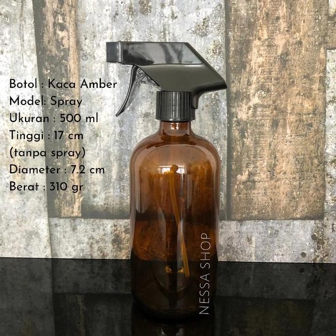 new  Botol Kaca Amber 500 ml Pump