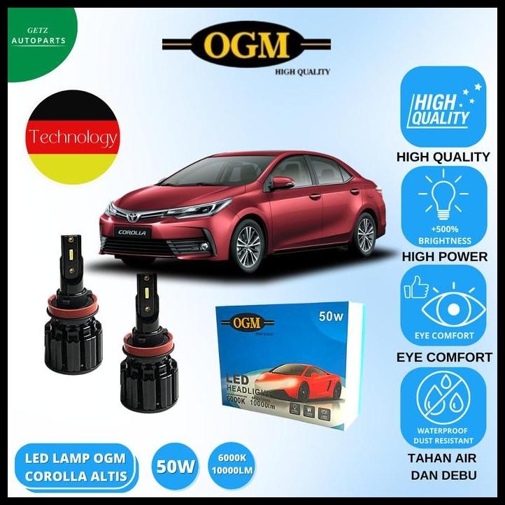 BEST DEAL LAMPU MOBIL LED TOYOTA COROLLA ALTIS SEPASANG SUPER TERANG - 6000K OGM 