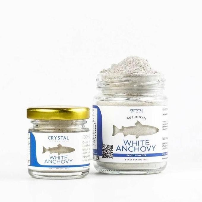 

white anchovy powder (20 gr) crystal of the sea / bubuk ikan teri asin / mpasi / a / kaldu ikan teri / bpom / halal / best seller