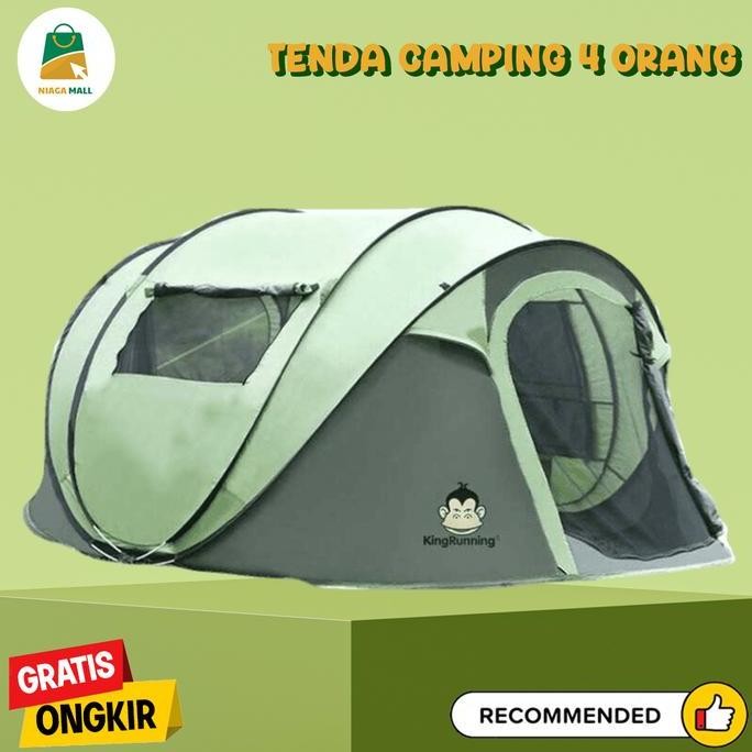 Tenda Camping 4 Orang Windproof Wateroof