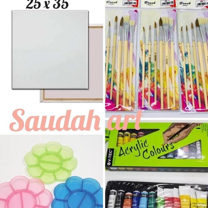 

Paket Kanvas Lukis (Kanvas 25X35,Kuas,Palet,Cat Akrilik)