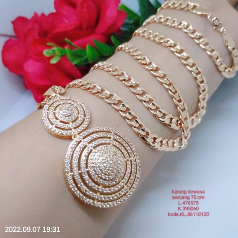 Kalung Jumbo Hijab Dewasa Perhiasan Aksesoris Lapis Emas Tembaga Xuping Terlaris Termurah KL7 DiM