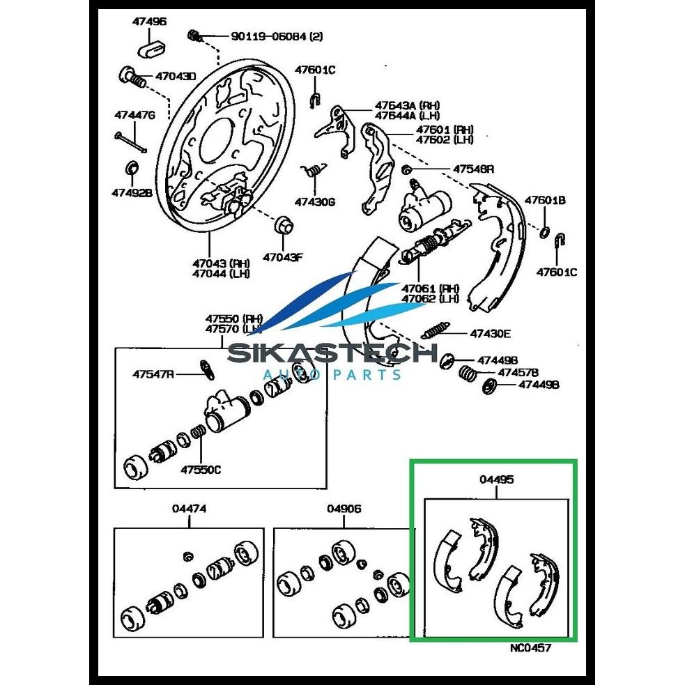 GRATIS ONGKIR REAR BRAKE SHOE KAMPAS REM SEPATU BELAKANG TOYOTA CORONA GL EX-SALOON 