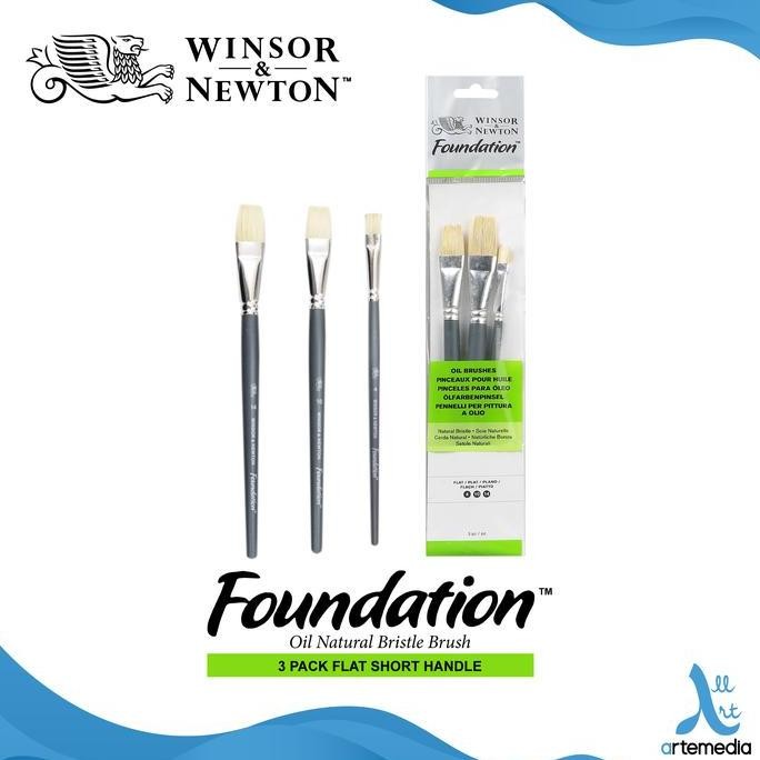 

Kuas Lukis Winsor & Newton Foundation Set 3 Flat Bristle Brush Sh