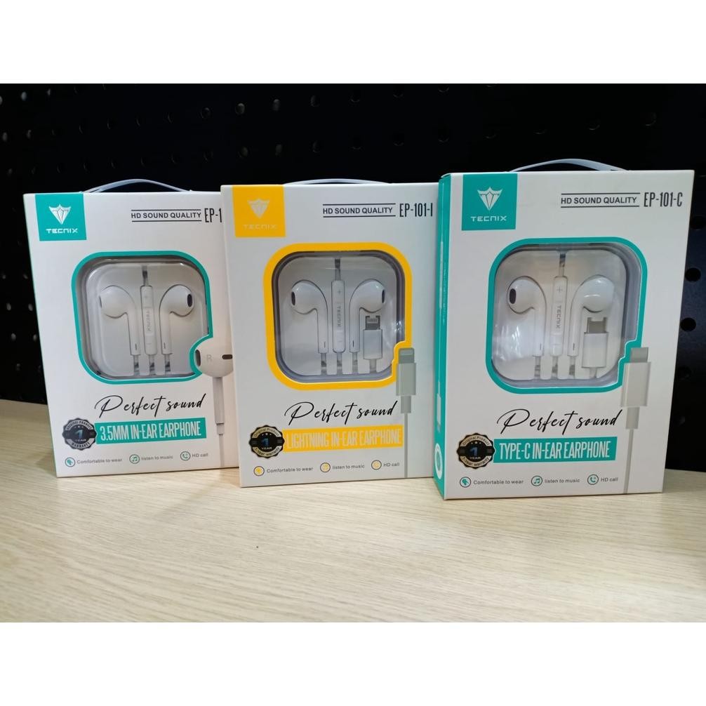 TECNIX EP-101 HEADSET LIGHTNING / HEADSET TYPE C / HEADSET JACK 3.5MM - LIGHTNING DiM
