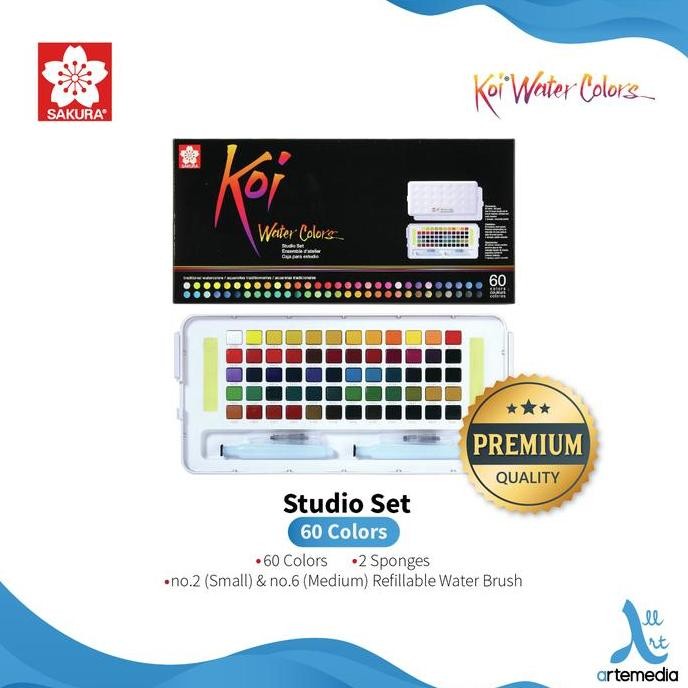 

Cat Air Sakura Koi Watercolor 60 Studio Set Sketch Box