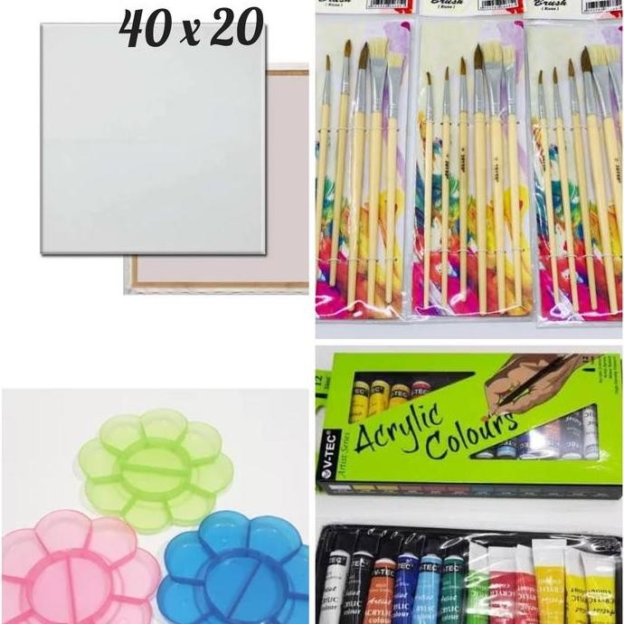 

Paket Kanvas Lukis (Kanvas 40X20.Kuas.Palet.Cat Akrilik)