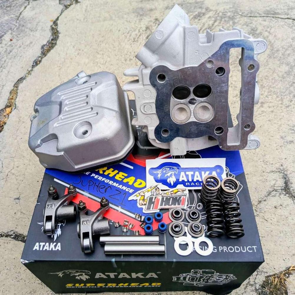 ATAKA RACING SILINDER CYLINDER HEAD KOP 4 KLEP JUPITER Z1 ROBOT 19 22 PORTING CNC