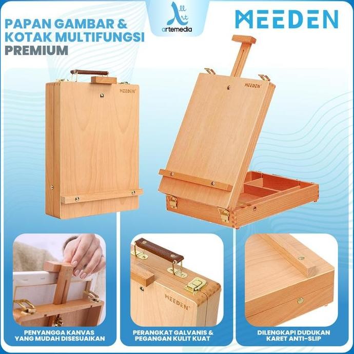 

Meeden Drawing Board Easel With Storage Box Table Top Papan Gambar