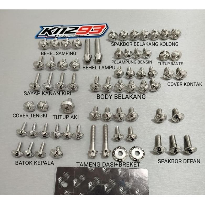 BAUT FULL SET BODY F1ZR FISR FIS R PROBOLT P TITANIUM STAR STAINLESS ORINAL VIETNAM