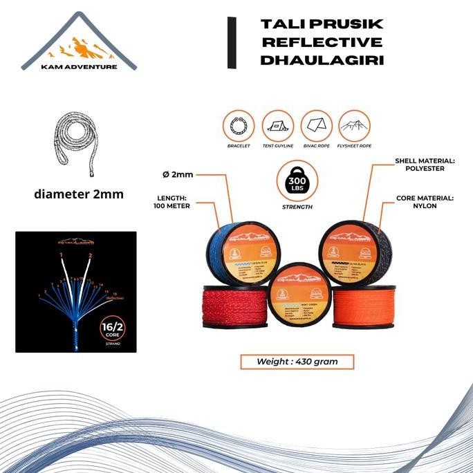 Tali Prusik 2Mm Reflektif Dhaulagiri - Tali Reflektif - Tali Prusik Co