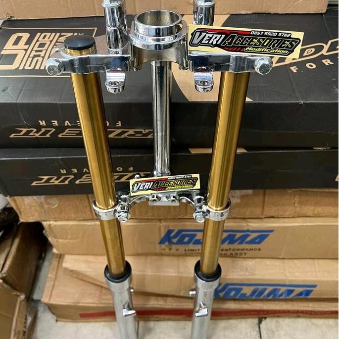 shock depan rx king import finishing crome celup