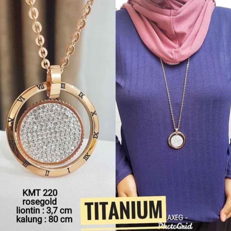 Kalung Titanium Panjang/kalung titanium/kalung titanium Wanita Anti Karat /kalung wanita asli titani