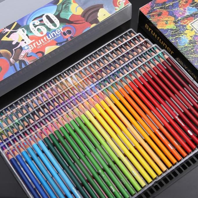 

Brutfuner Pensil Warna Oil Pencil Set 160 Warna Artist Professional