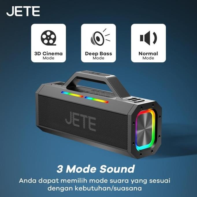 Jete Sb1 Speaker Karaoke Bluetooth Super Bass + 2 Mic Wireless
