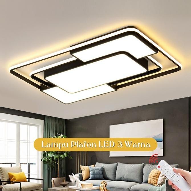 Lampu Plafon LED kotak Minimalis Ruang Tamu Peredupan tanpa lang