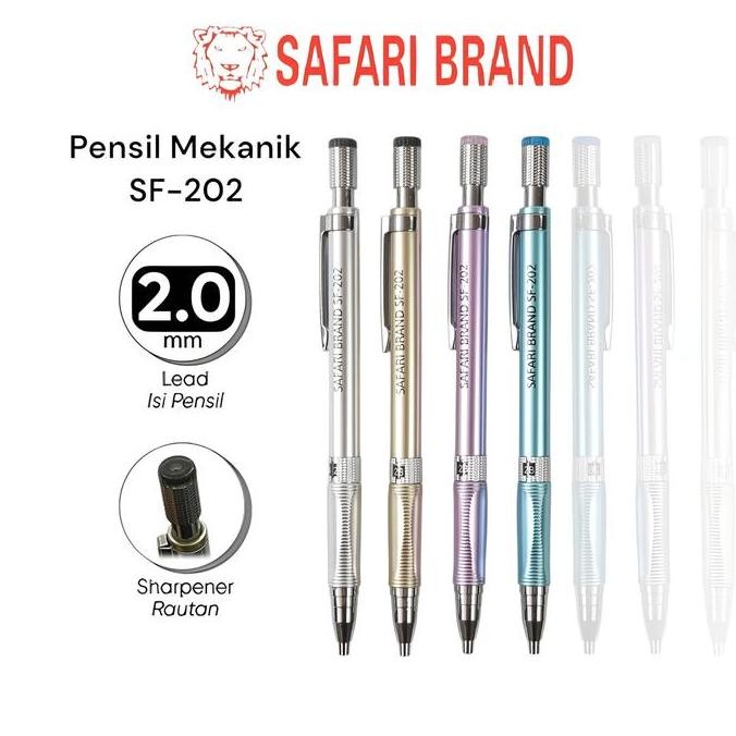 

Paket 12pcs Pensil Mekanik SF202 2.0mm + Rautan Mechanical Pencil 2B Automatic