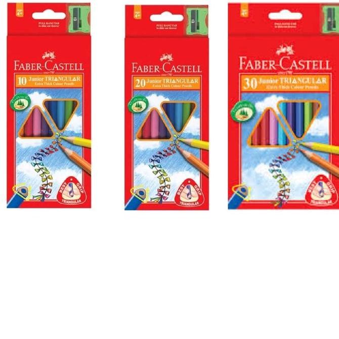 

Faber Castell Junior Triangular Grip Color Pencil Set 10 20 30 Segitiga