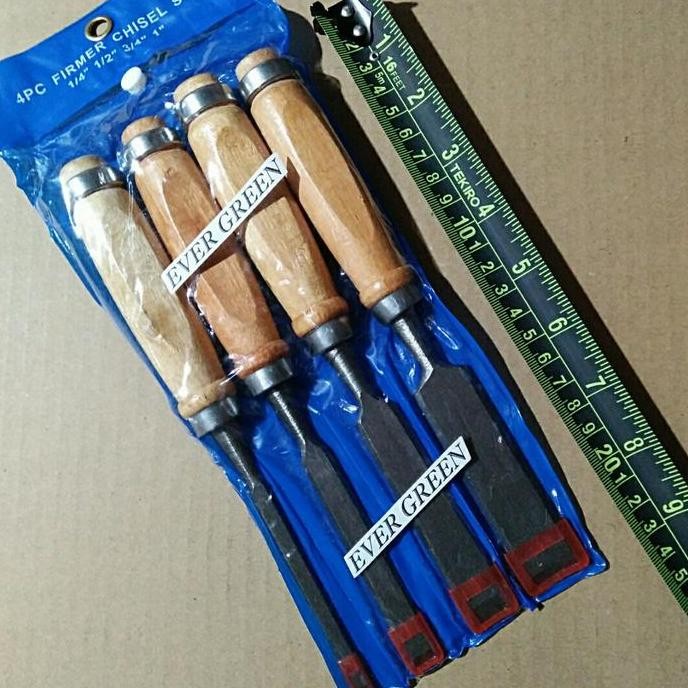 

Tatah Kayu 1 Set 4 Pcs: 1/4" + 1/2" + 3/4" + 1" Tata Pisau Pahat Ukir