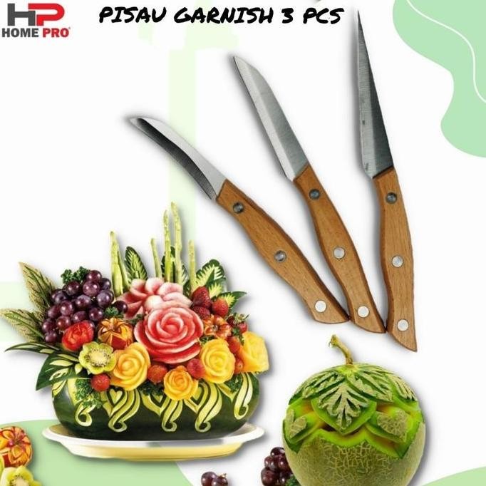 

Pisau Garnish Pisau Ukir Buah 3 Pcs Pisau Buah Sayur Pisau Dapur