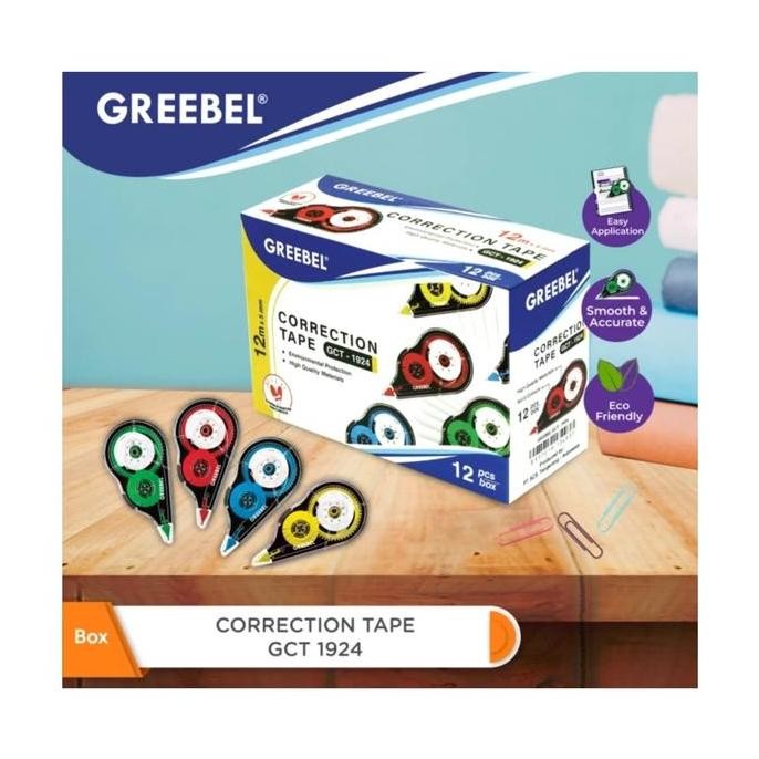

Correction Tape Gct-1924 Greebel (12 Pcs/ Box) New Stok