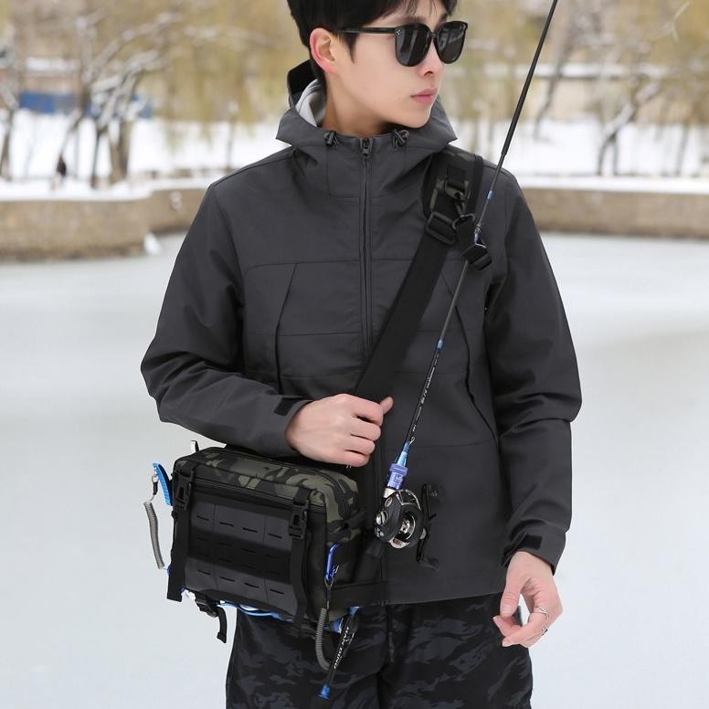 Premium Tas Bahu Multifungsi Baru Tas Pinggang Tas Selempang Ringan Tas Pancing Luya Tas Penyimpanan