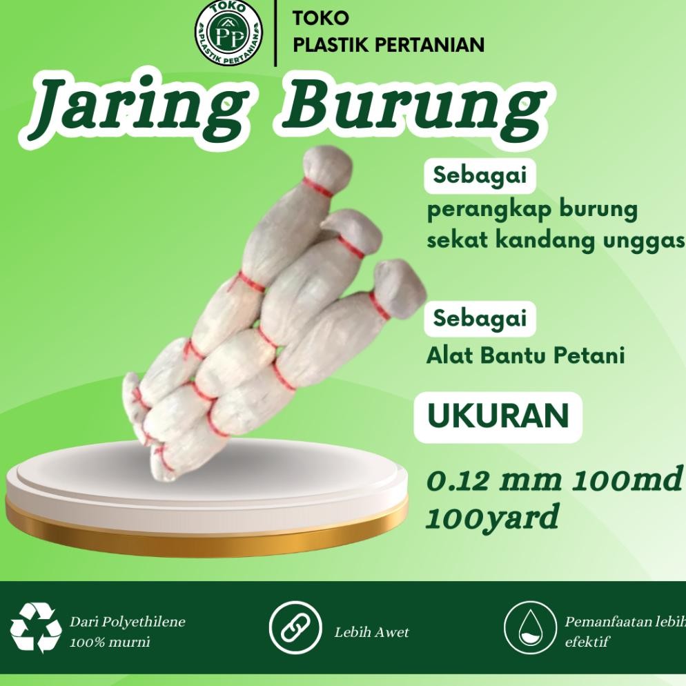 Jaring Burung 0.12 100Md 100 Yard - Jaring Pelindung Padi Spaylater 0%|Terlaris|Trend|Baru|Ready|Rea