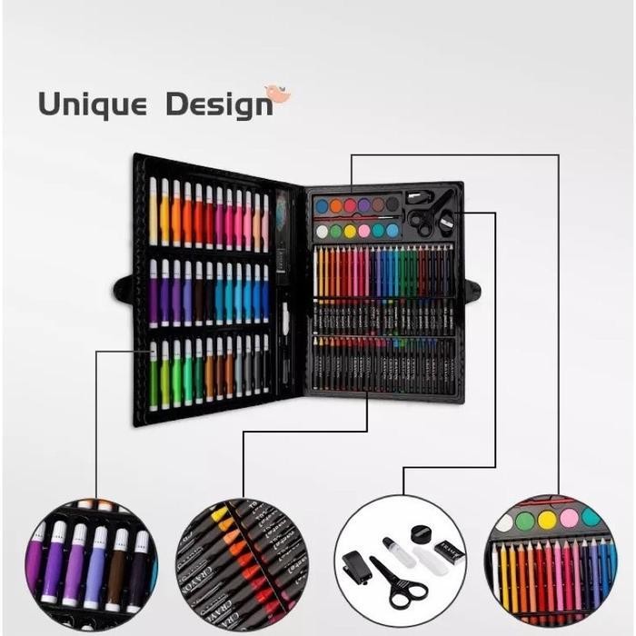 

EMS Art Set Isi 150 Pcs Pensil Warna Set Anak Crayon Spidol Warna Komplit Alat Lukis Alat Mewarnai Anak Cat Krayon Putih