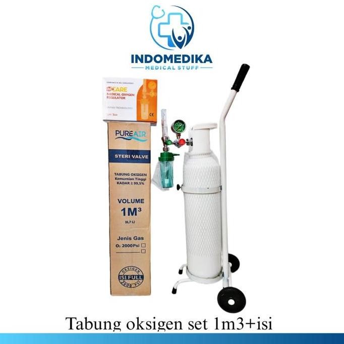 Tabung Oksigen 1M3 Lengkap / Tabung Medis / Tabung Set Oksigen 3In1
