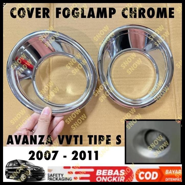 TERMURAH COVER FOGLAMP AVANZA VVTI TIPE S 2007 2010 2011 FOG LAMP CHROME 