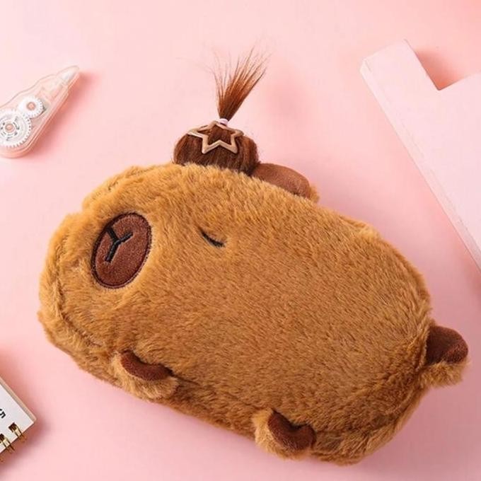 

Fluffy Hair Capybara Pencil Case / Pouch / Cute / Stationary New Stok
