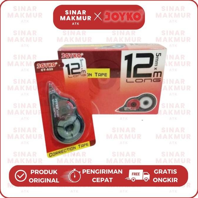 

Correction Tape/Tipex Kertas 12 Meter Ct-522 Joyko (Lsn) New Stok