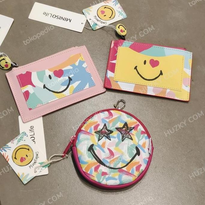 MINISO  Dompet Koin SmileyWorld Collection ( Kotak / Bulat )