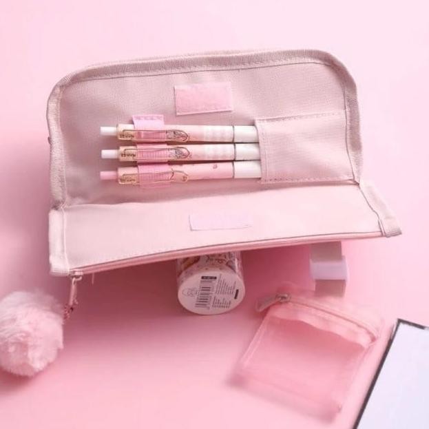 

Tempat Pensil Aesthetic Pencil Case Box Pensil Korea Organizer Box Pensil Cute Motif Kartun New Stok