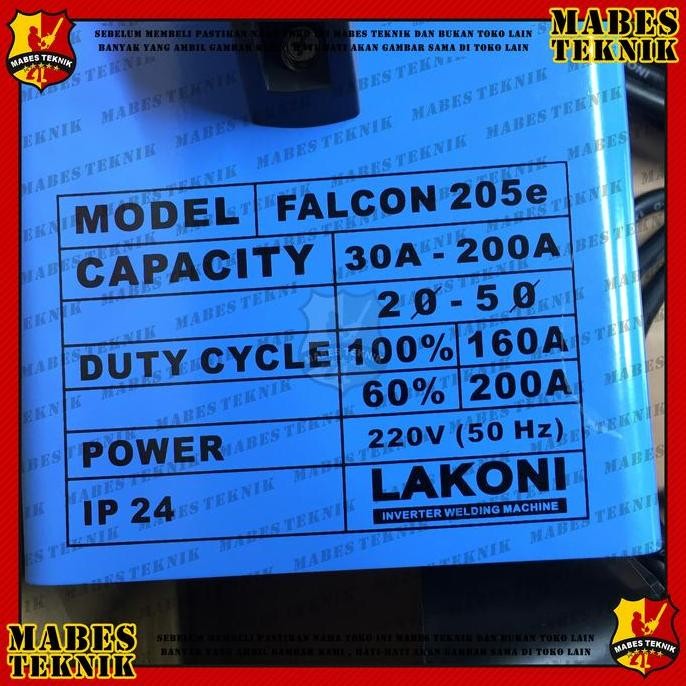 Terlaris Mesin Las Listrik Lakoni Falcon 205 E / 205E - Trafo Las 1300Watt 200A Ready Stok