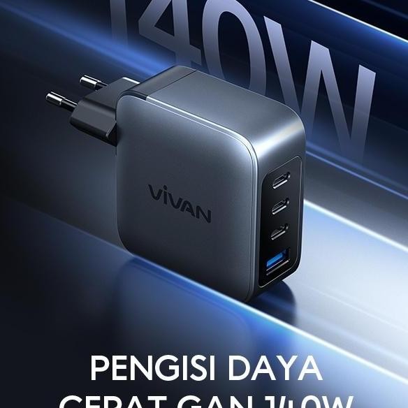 Vivan Gan05 Gan Charger 140W Super Fast Charging Laptop Iphone Android Macbook