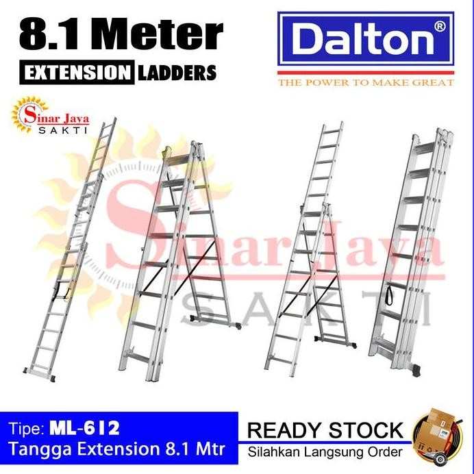 

Terlaris Tangga Alumunium Extension 8 Meter Dalton Ml-612, Lipat Multipurpose