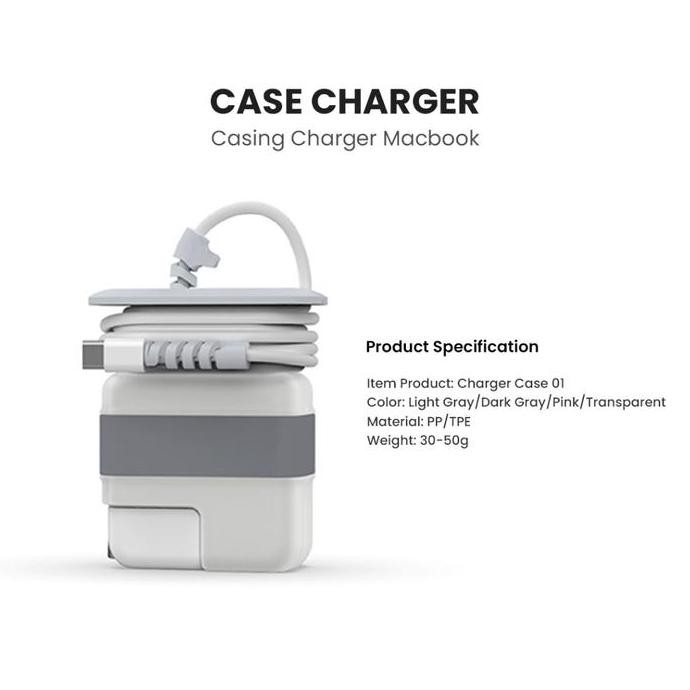 Cover Charger Macbook Case Pelindung Kabel Dan Adaptor - Anti Patah & Rapi