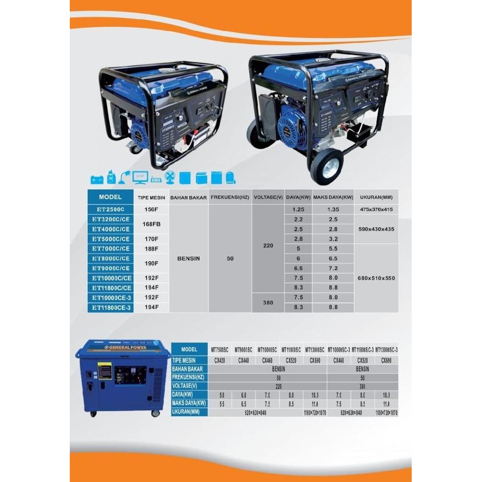 Genset 5000 Watt Bensin Gasoline