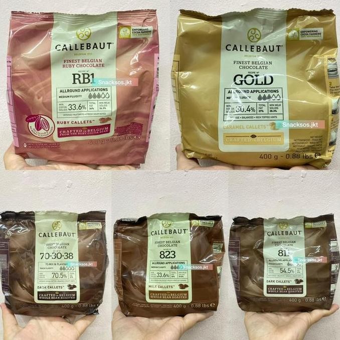 

[400GR] CALLEBAUT FINEST BELGIAN CHOCOLATE DARK CALLETS RUBY CARAMEL MILK