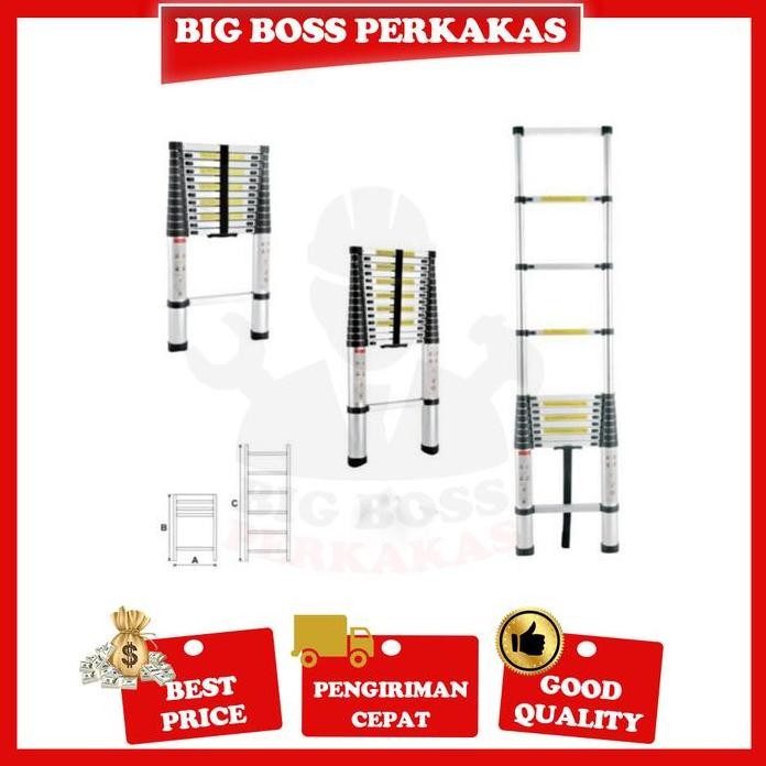 

Terlaris Tangga Lipat Teleskopik Telescopic 3.4 M Single Mollar Alumunium Xenon