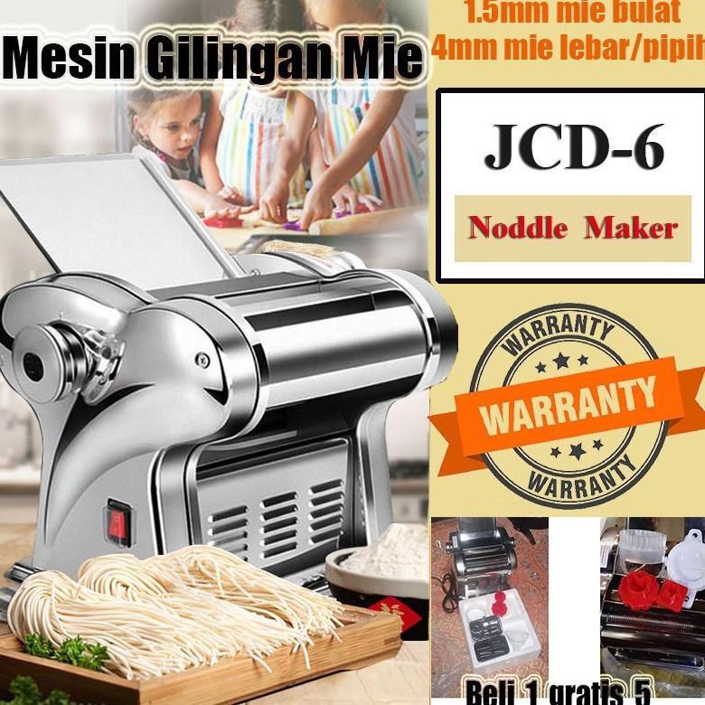 (Beli 1 gratis 4 hadiah)Mesin mie listrik gilingan mie listrik otomatis 135W Kue bawang Listrik Pemb