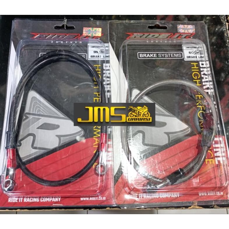 selang rem kabel minyak rem ride it depan dan belakang rideit ukuran 60/75/95/130cm aerox lexi nmax 