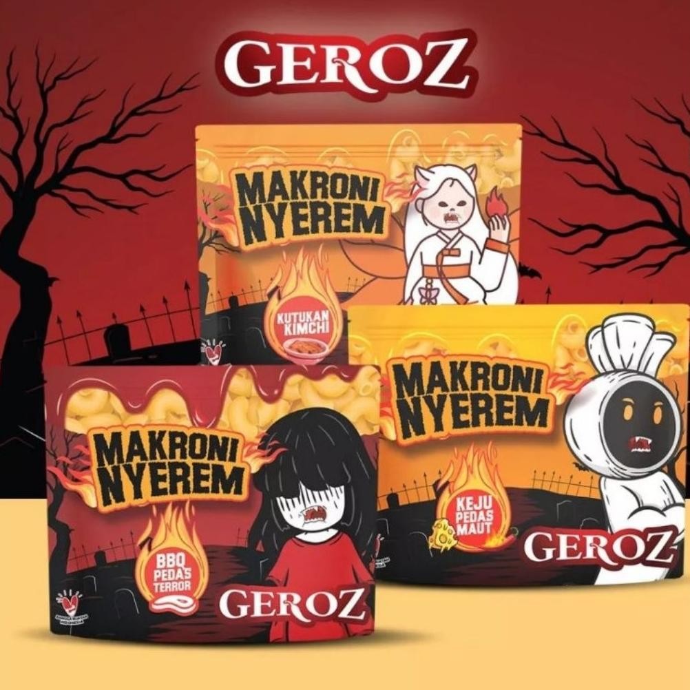 

Geroz - Makroni Nyerem Rasa Keju Pedas BBQ Pedas Kimchi