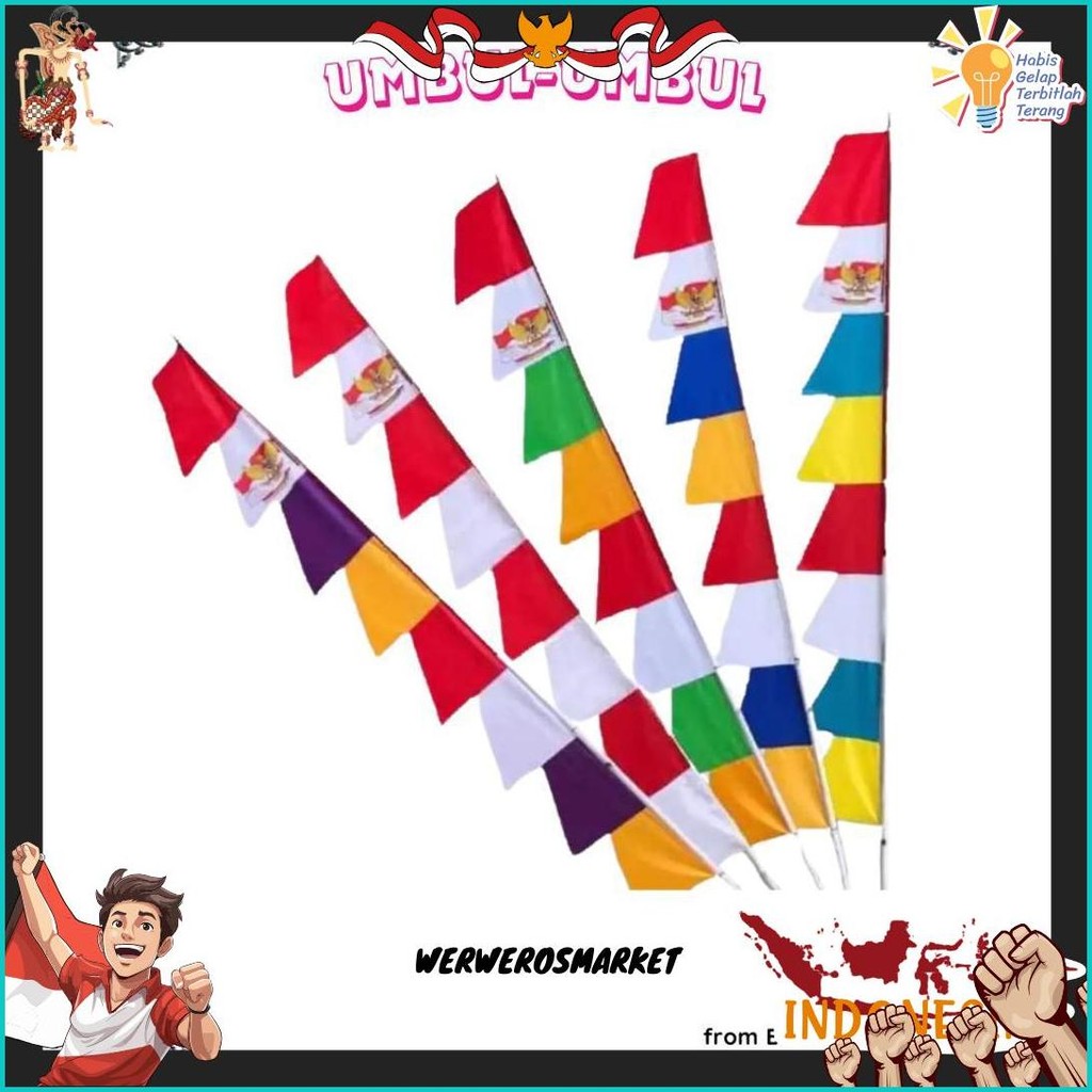 Umbul Umbul 17 Agustus 20 Pcs 1 Kodi Harga Grosir Murah Umbul Umbul Merah Putih Gratis Ongkir
