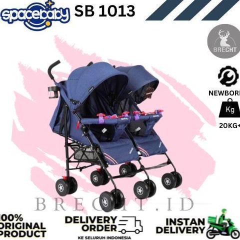 [R2G] STROLLER BABY TWIN KERETA DORONG BAYI KEMBAR SPACEBABY SB 1013