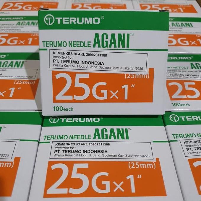 Needle Terumo 25 G / Needle Agani 25G / Jarum Suntik Terumo Isi 100 Pc