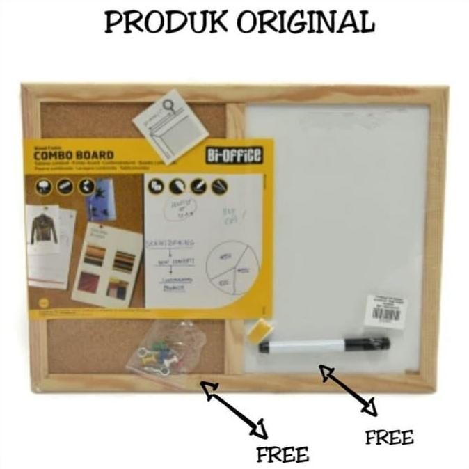 

Combo Pin Cork Board / Whiteboard Papan Tulis Kombinasi 40X30Cm New Stok